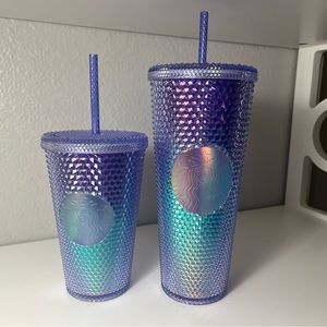 Starbucks SET OF 2 Ombré Blue Studded VENTI AND GRANDE